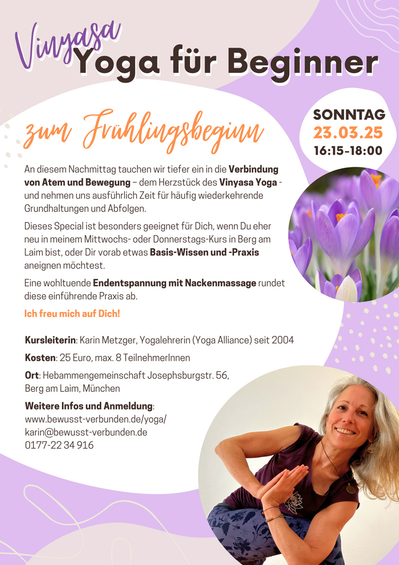 Vinyasa Yoga für Anfänger zum Frühlingsbeginn in Berg am Laim München