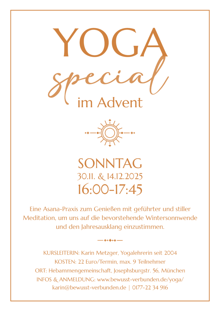 Yoga Special mit Meditation im Advent 2025 München Berg am Laim
