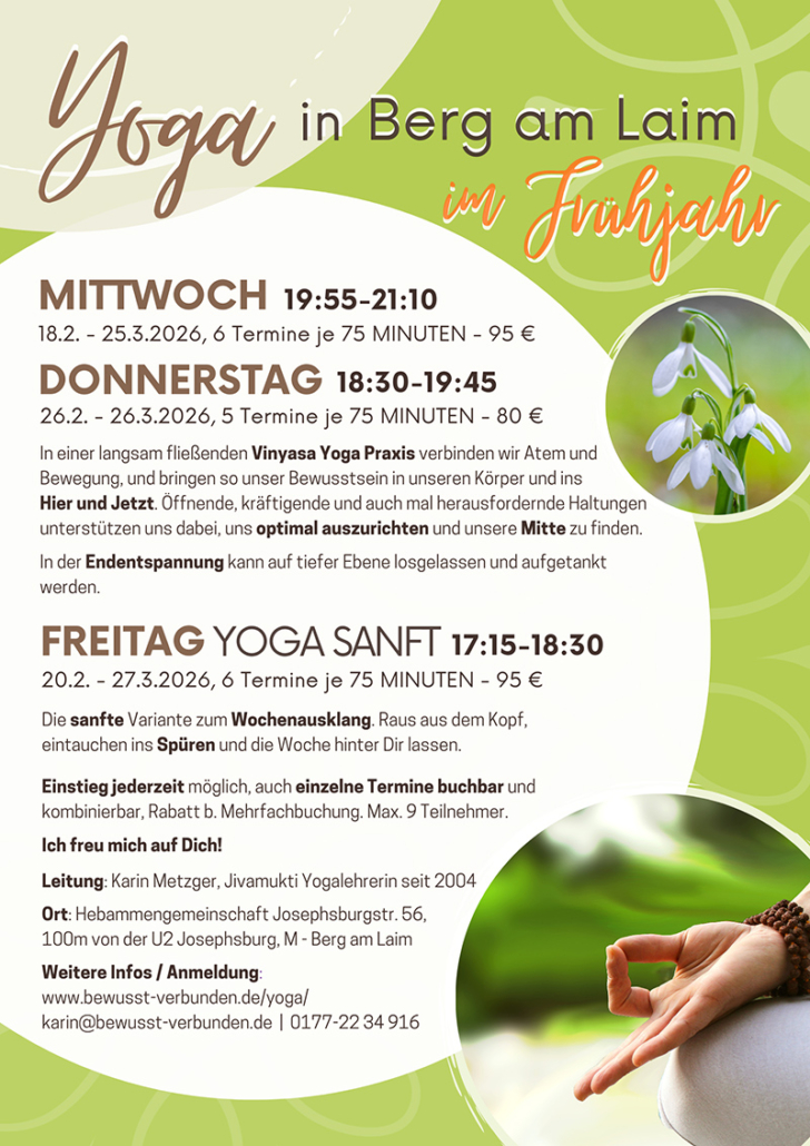 Vinyasa Yoga / Yoga sanft in München Berg am Laim, Trudering, Ramersdorf