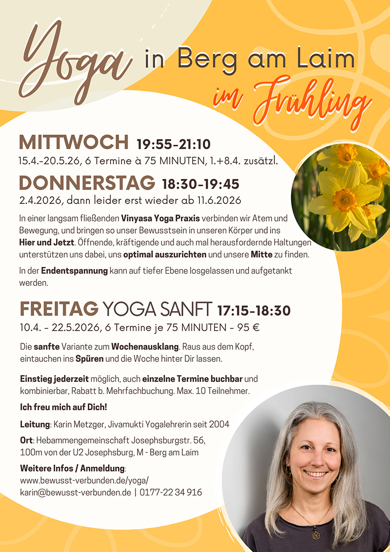 Vinyasa Yoga / Yoga sanft in München Berg am Laim, Trudering, Ramersdorf