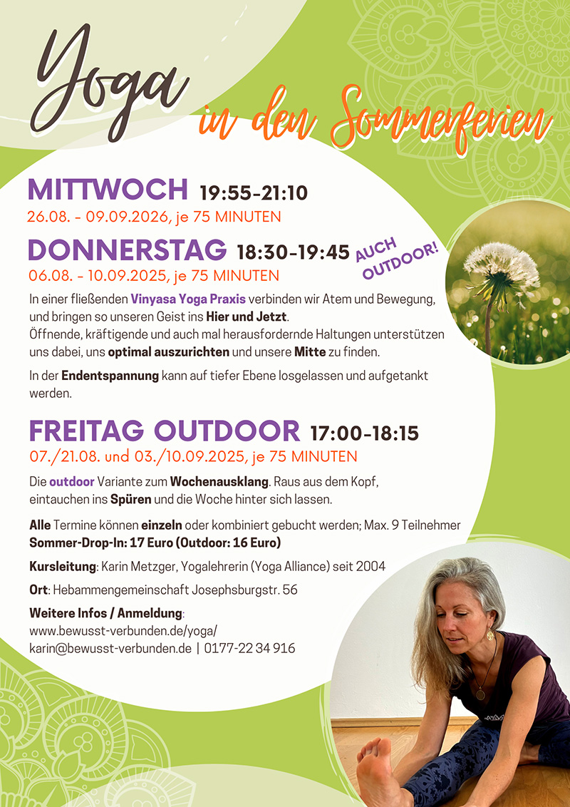 Yoga München Berg am Laim Sommerferien 2026